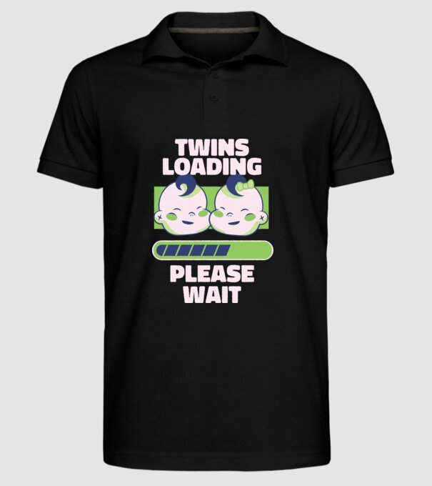 Gemeni în încărcare model negru pe tricou