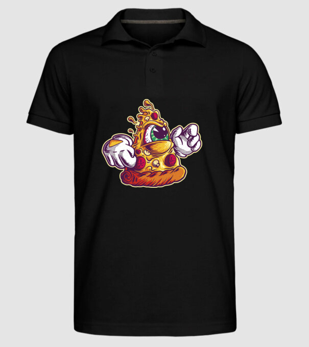 Pizza Illuminati model negru pe tricou