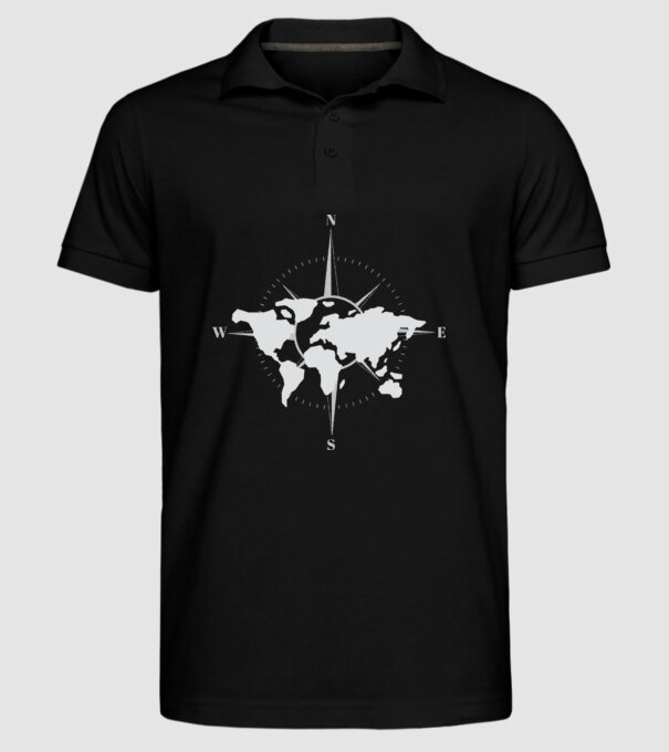 Busolă model negru pe tricou