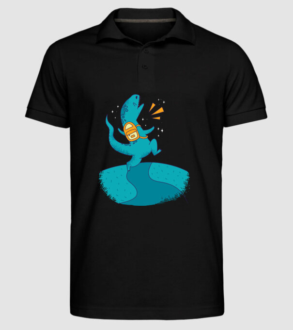 Dinozaur școlar model negru pe tricou