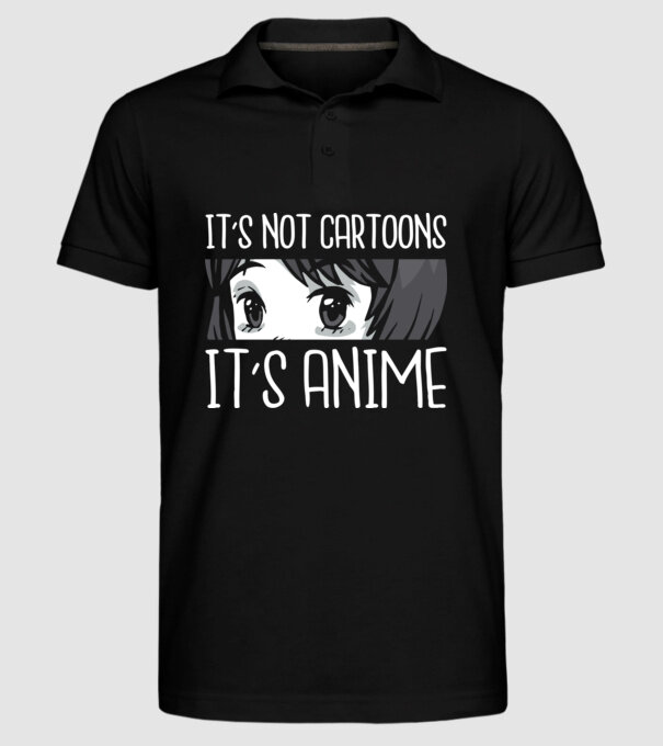 'It''s not cartoons it''s anime' model negru pe tricou
