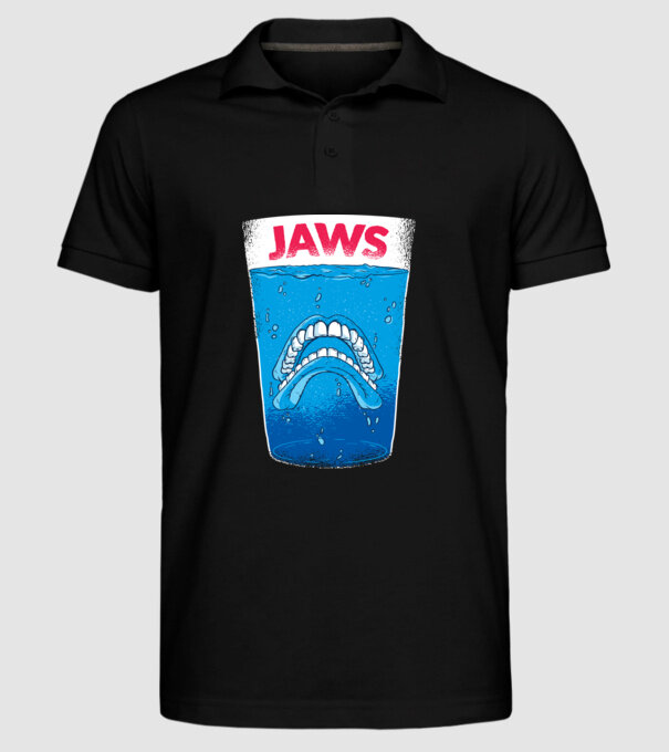 Jaws dinți tricou parodie model negru pe tricou