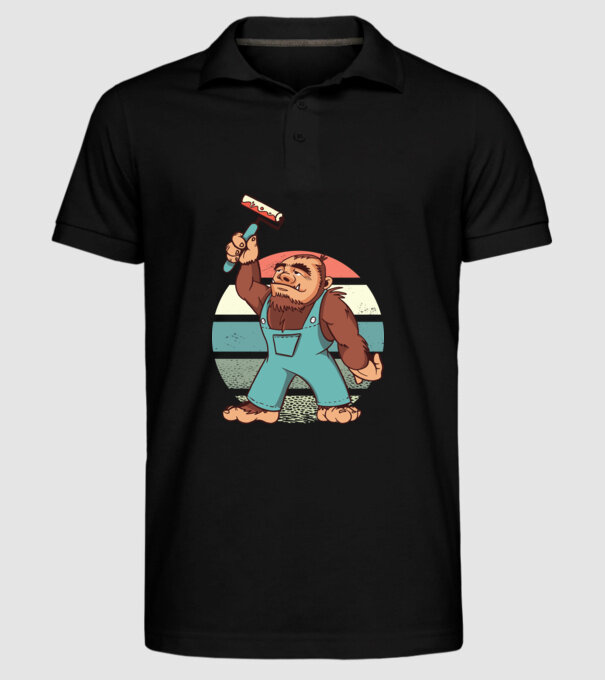 Zugrav Yeti model negru pe tricou