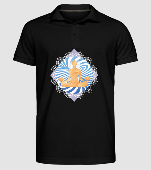 Meditație yoga model negru pe tricou