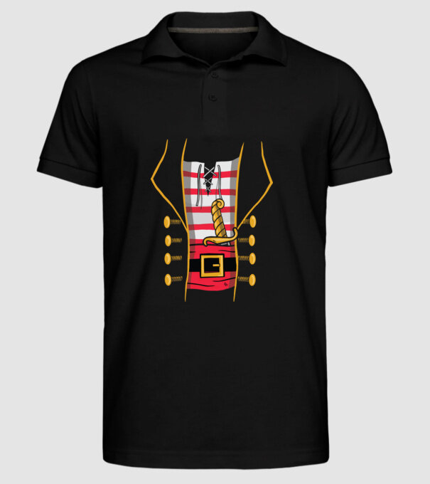 Costum de pirat pentru Halloween model negru pe tricou