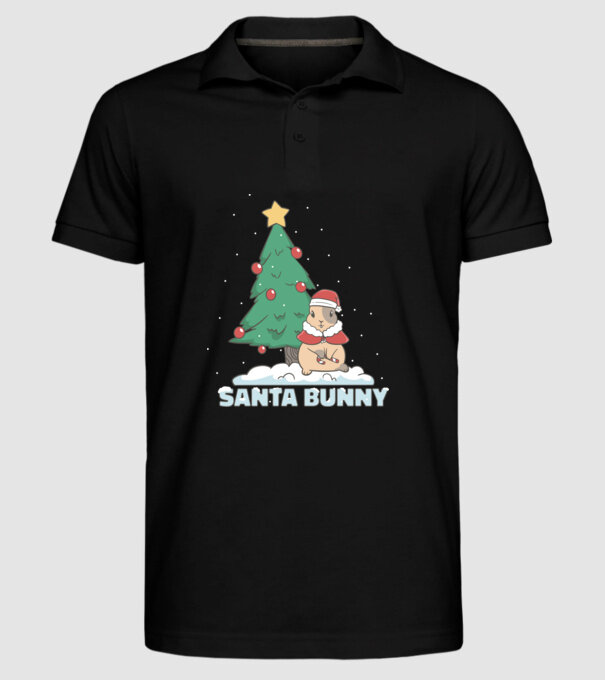 Iepuraș de Crăciun model negru pe tricou