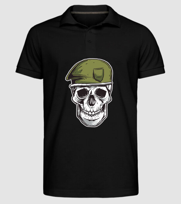Craniu Soldat model negru pe tricou