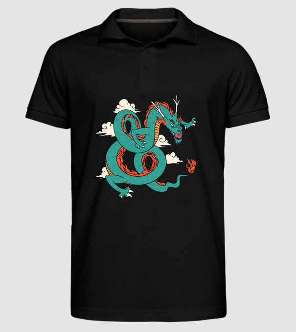 Dragon Chinez model negru pe tricou
