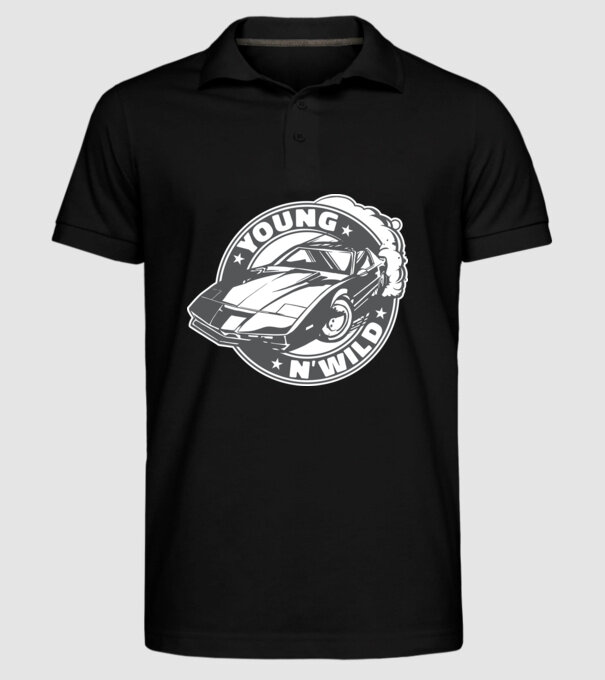 Knight Rider - Young and wild model negru pe tricou