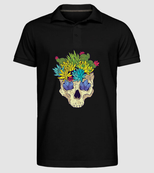 Craniu Cactuși model negru pe tricou