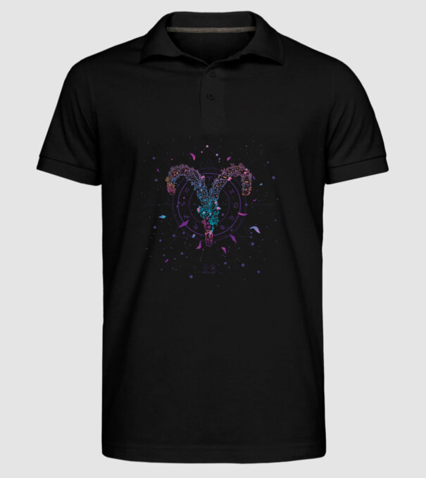 Aries Zodiac model negru pe tricou