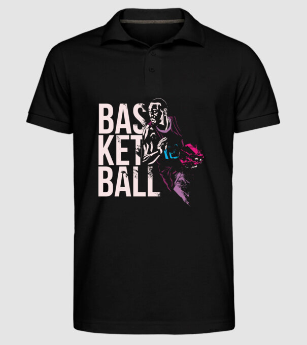 Baschet Silueta model negru pe tricou
