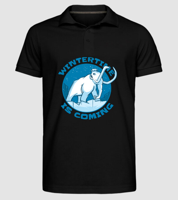 Vine Iarna Mamut model negru pe tricou