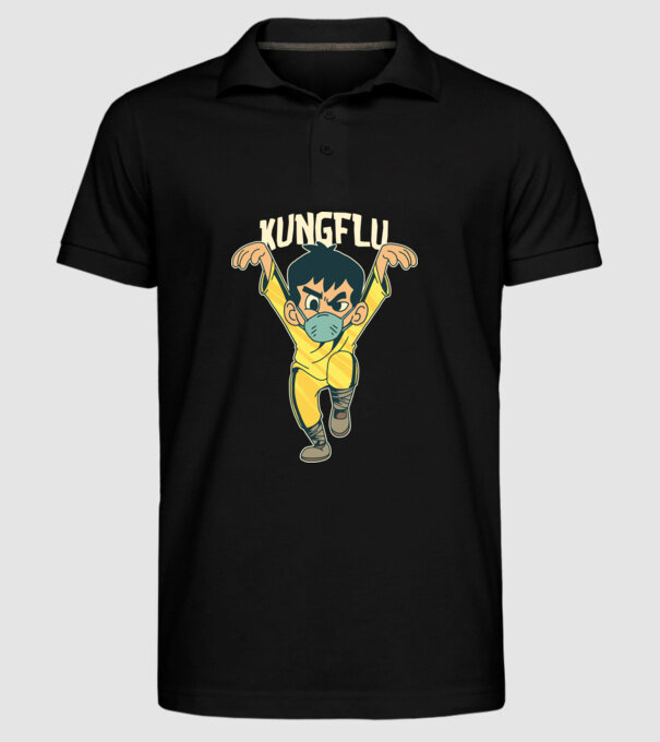 Kung Flu Coronavirus Karate model negru pe tricou