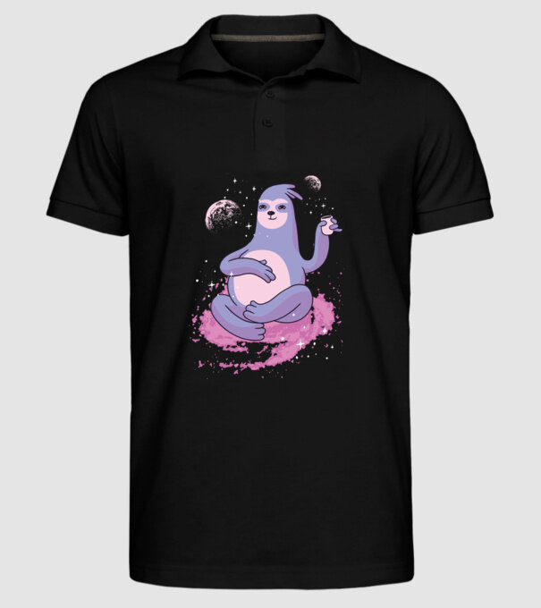 Leneș în spațiu model negru pe tricou