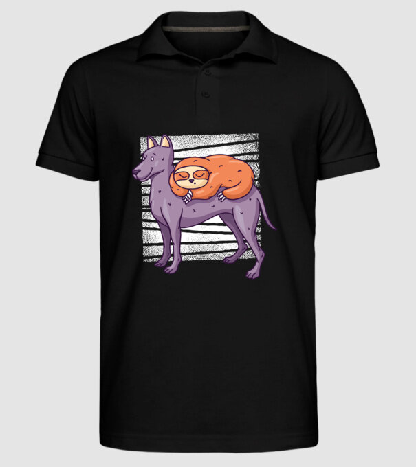 Leneș pe câine model negru pe tricou