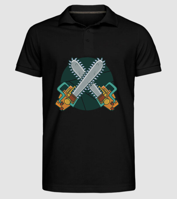 Drujbă tăietor de lemne model negru pe tricou
