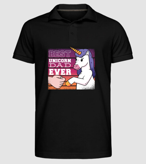 Cel mai bun Tată Unicorn model negru pe tricou