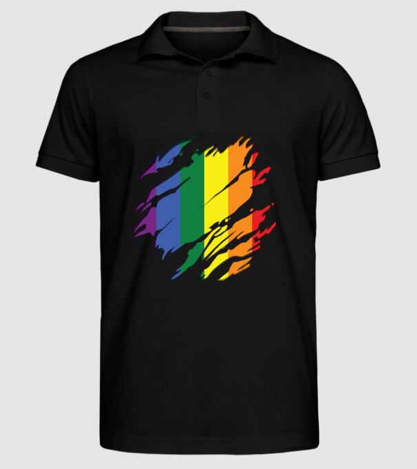 Steag LGBTQ model negru pe tricou