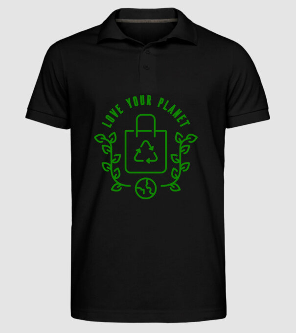 Love Your Planet - Ziua Pământului model negru pe tricou