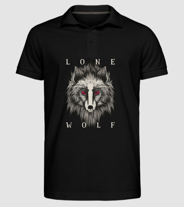 Lup Singuratic model negru pe tricou