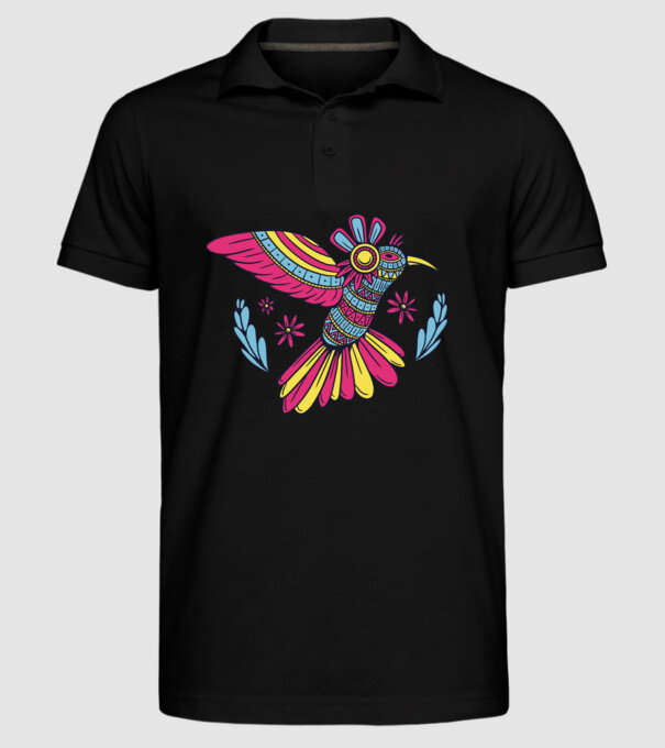 Mandala Colibri model negru pe tricou