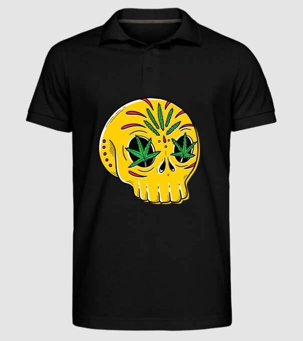 Marijuana Craniu model negru pe tricou