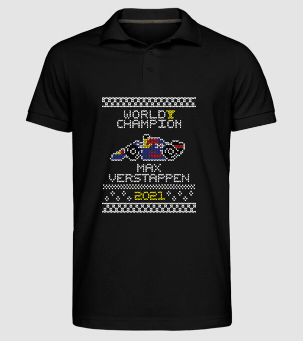 Max Verstappen campion mondial Formula 1 model negru pe tricou