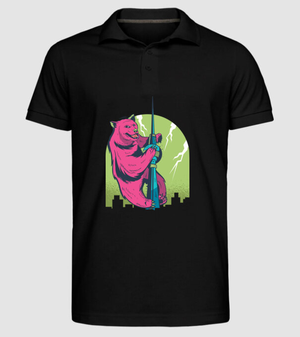 Turn Urs model negru pe tricou
