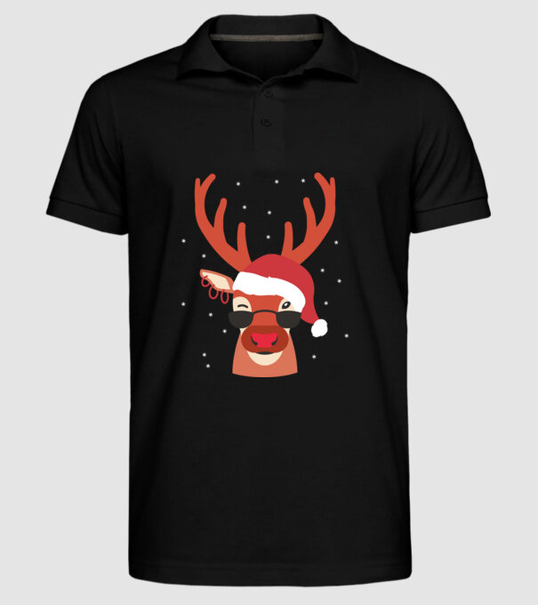 Ren cool de Crăciun model negru pe tricou