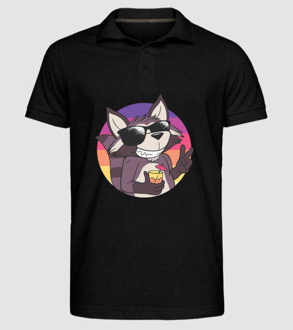 Raton cool model negru pe tricou