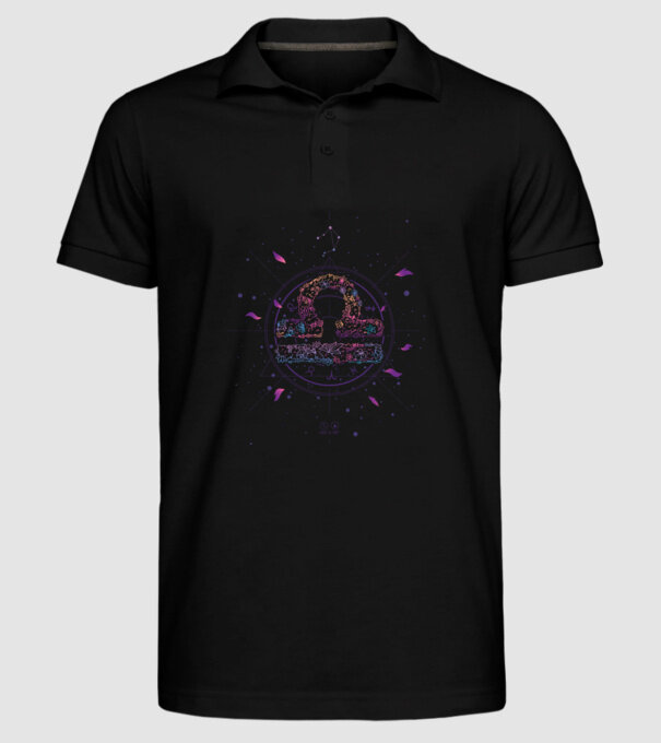Libra Zodiac model negru pe tricou