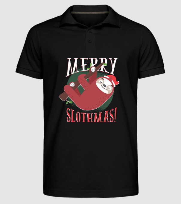 Merry Slothmas Crăciun cu Leneș model negru pe tricou