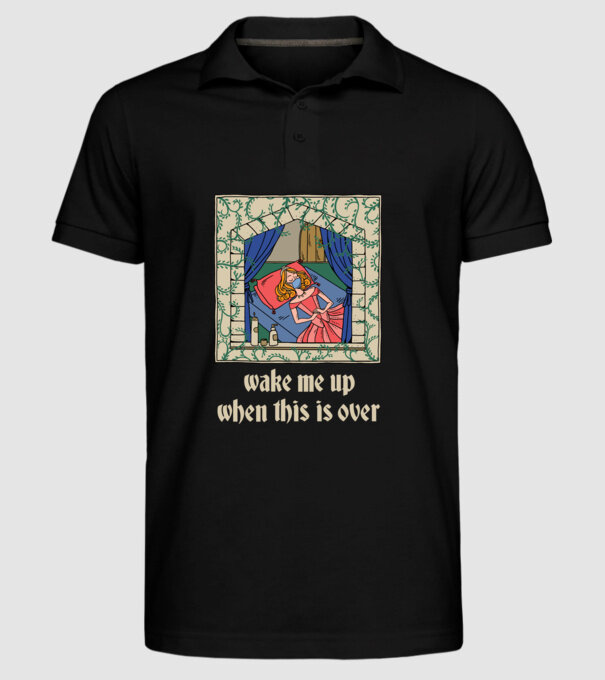 Prințesă de basm cu mască model negru pe tricou