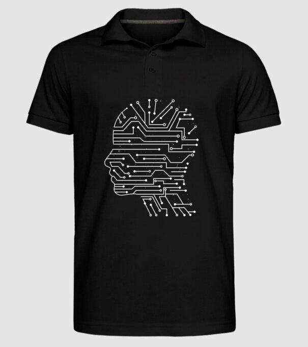 Inteligența artificială AI model negru pe tricou