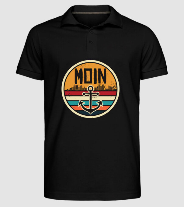 Ancoră Moin model negru pe tricou