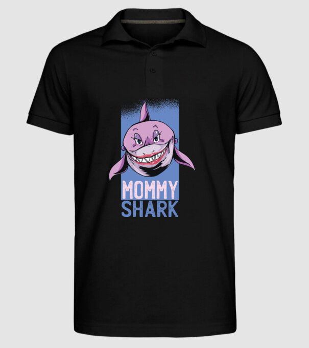 Mommy Shark tricou pentru mama model negru pe tricou