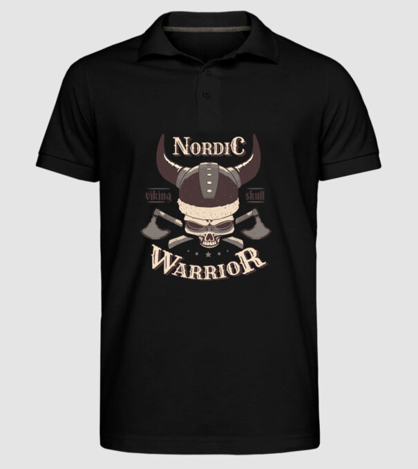 Nordic Warrior model negru pe tricou