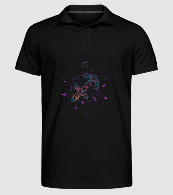 Saggitarius Zodiac model negru pe tricou
