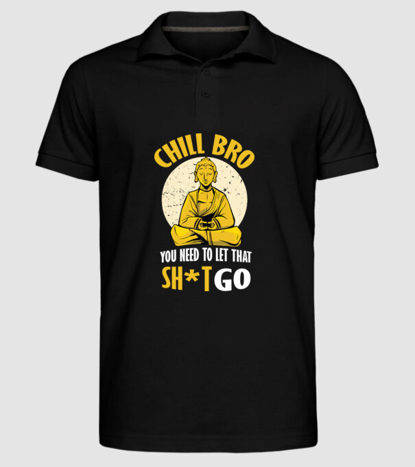 Calmează-te, lasă acel rahat Buddha model negru pe tricou