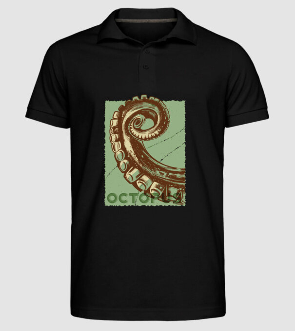 Caracatiță Octopus model negru pe tricou