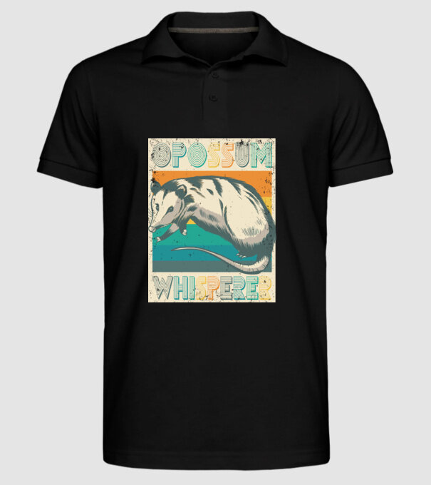 Opossum Whisperer model negru pe tricou