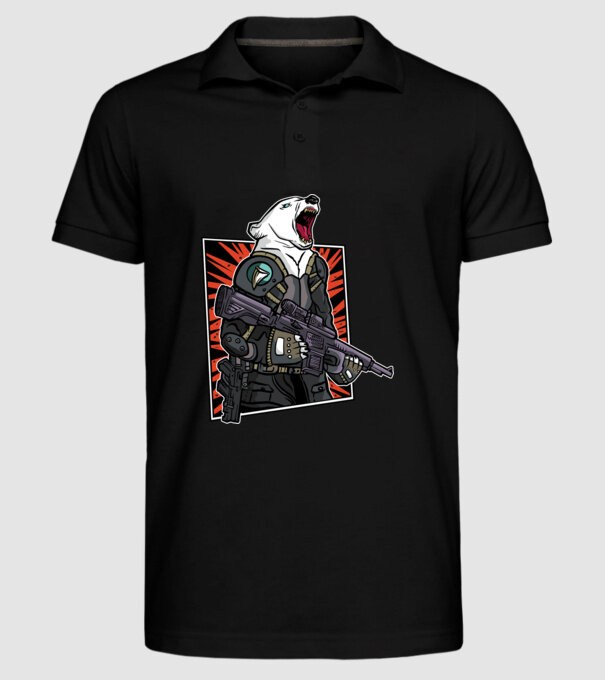 Ursul rusesc înarmat model negru pe tricou