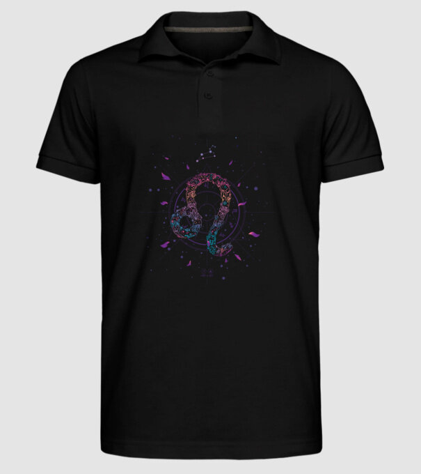 Leo Zodiac model negru pe tricou