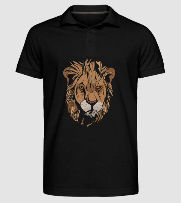 Cap de leu model negru pe tricou