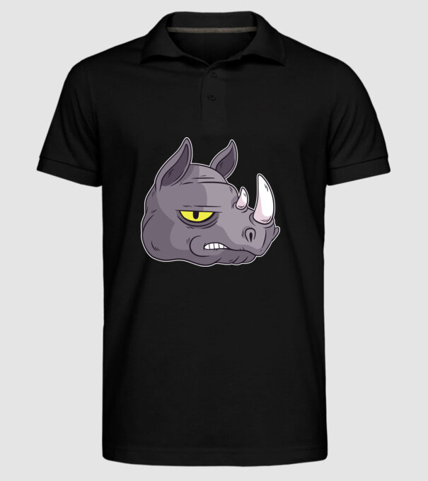 Cap de rinocer model negru pe tricou