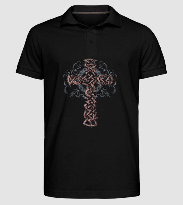 Cruce veche vikingă model negru pe tricou