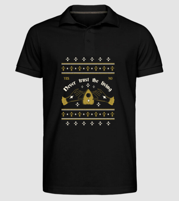 Ouija Motiv de Crăciun model negru pe tricou