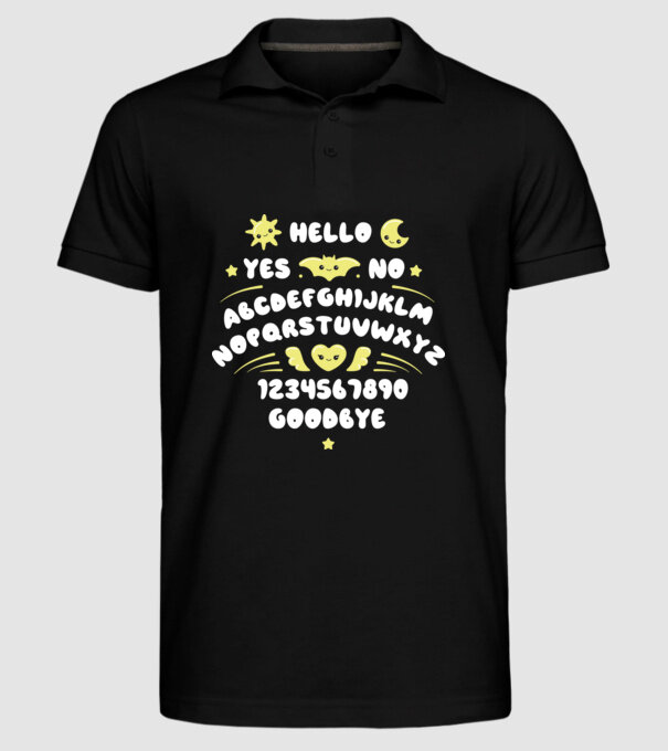 Motiv Ouija model negru pe tricou