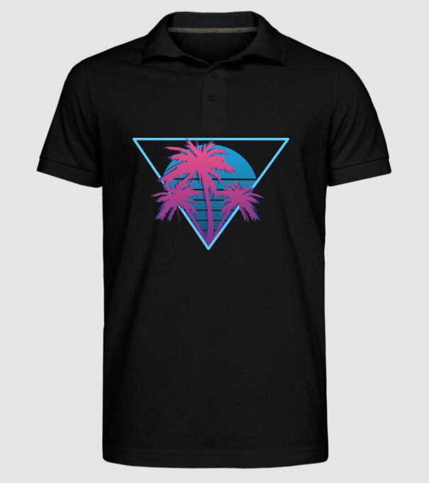 Copaci de palmier Retro Neon model negru pe tricou